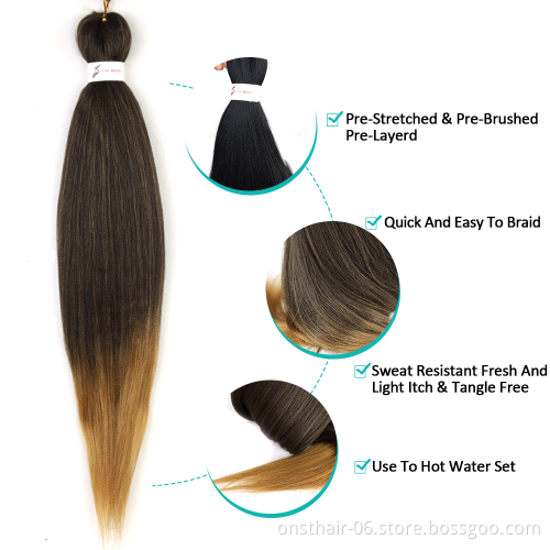 Easy Braids xpression Hair  Pre Stretched  Kanekalons  Braid Corchet Braiding Hair pressions Yaki Texture EZ Wick  Bulk